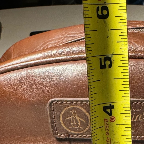 Vintage High End Penguin Brown Leather Men’s Toiletry Travel Bag - Picture 10 of 11